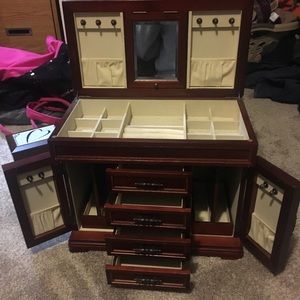 Multi-compartment Wood Jewelry Box